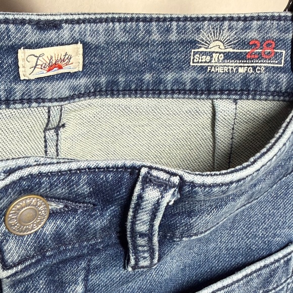 Faherty Stretch Terry Wide Leg Jeans 28 - Picture 3 of 5